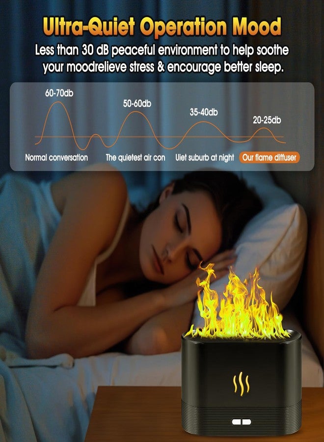 VZZNN 2 Pack Essential Oil Diffuser,Colorful Flame Air Aroma Diffuser Humidifier,Upgraded 7 Flame Colors Noiseless Essential Oil Diffuser for Home,Office,Yoga with Auto-Off Protection(180mL,Black) - Image 5